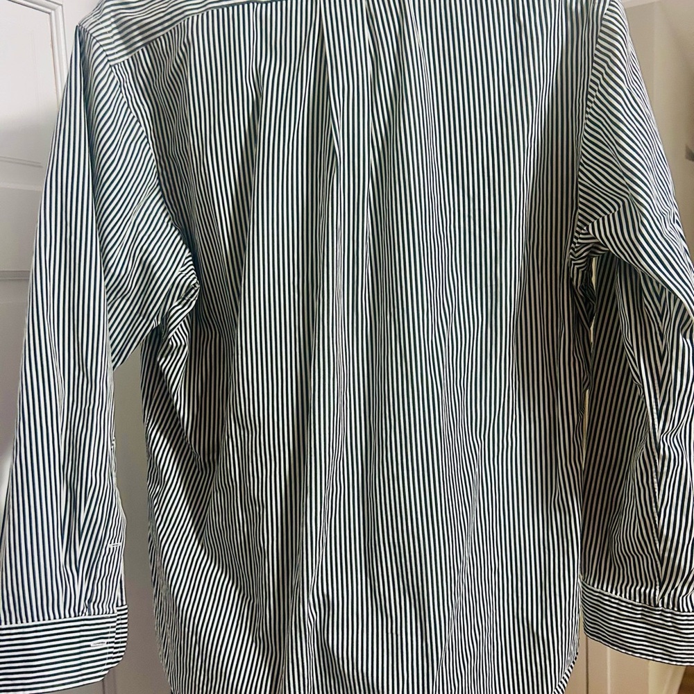 Ralph Lauren Navy and White Striped Button-Down Shirt - Picture 5 of 5
